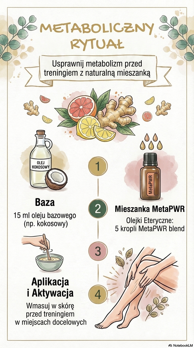 Infografika z przepisem: Przedtreningowy masaż ciała (MetaPWR)